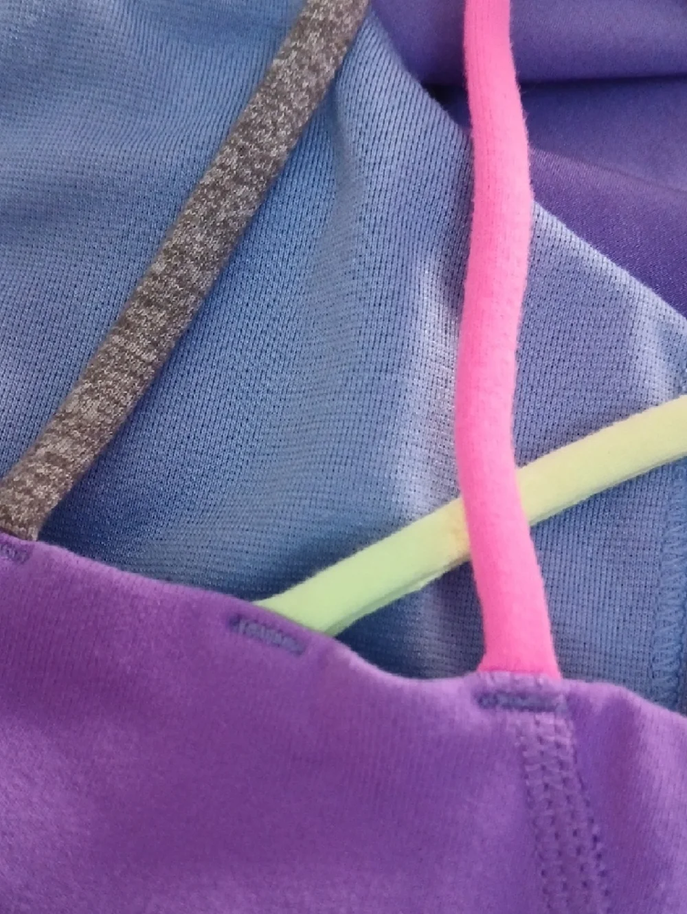 Ivivva Purple Workout Tank with‎ Neon Pink & Neon Yellow Straps Girls 10